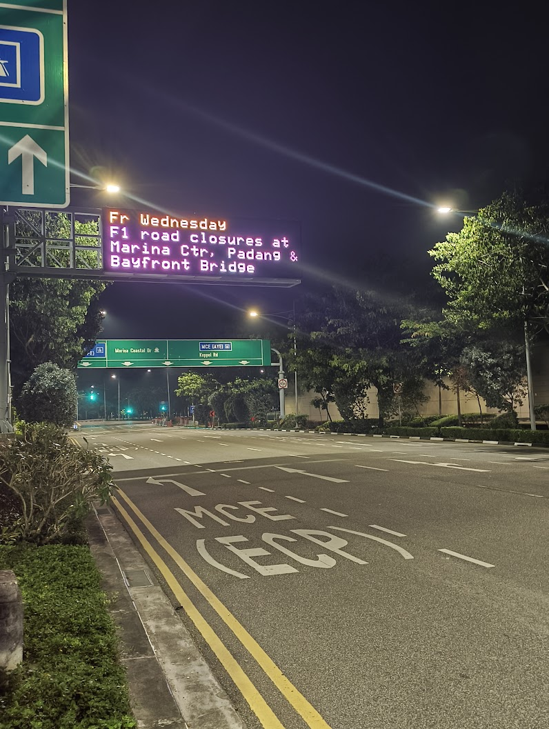 an F1 road closure sign. Gave me the goosebumps when I first saw it